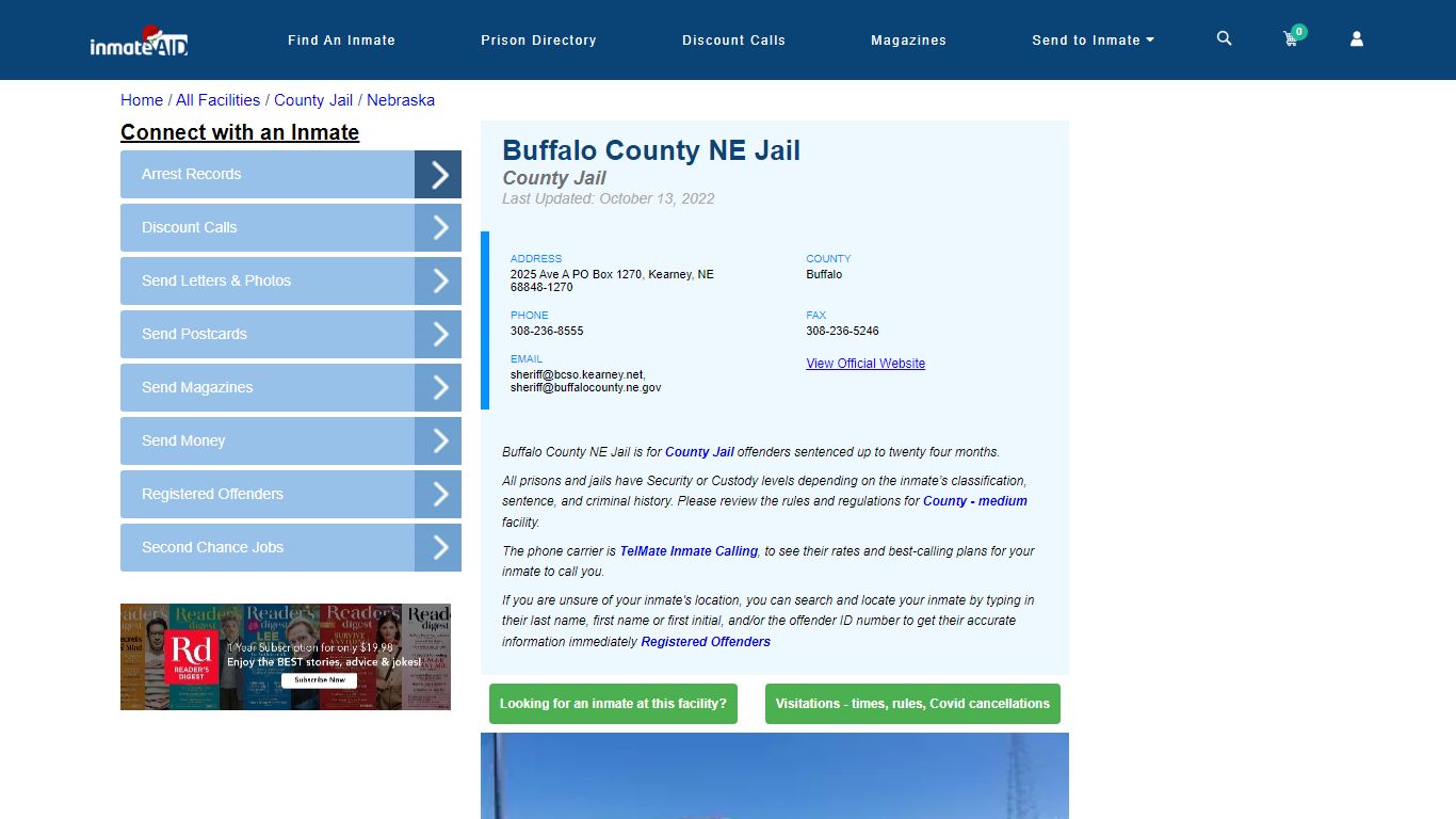 Buffalo County NE Jail - Inmate Locator - Kearney, NE